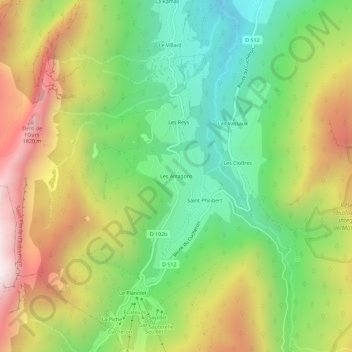 Mappa topografica Les Arragons, altitudine, rilievo