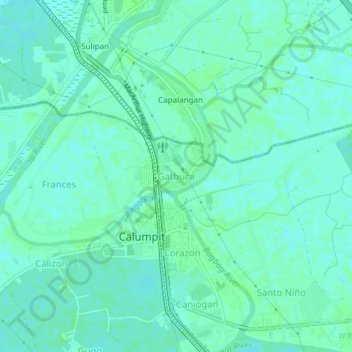 Mappa topografica Gatbuca, altitudine, rilievo