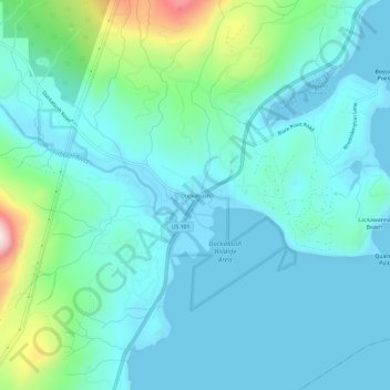 Mappa topografica Duckabush, altitudine, rilievo