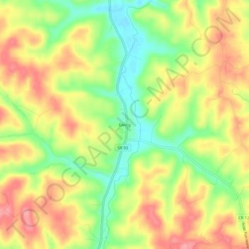 Mappa topografica Ewing, altitudine, rilievo