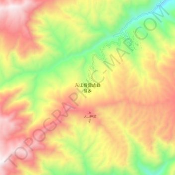 Mappa topografica 东山傈僳族彝族乡, altitudine, rilievo