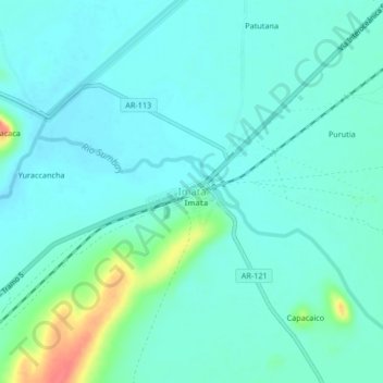 Mappa topografica Imata, altitudine, rilievo