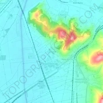 Mappa topografica San Zeno, altitudine, rilievo