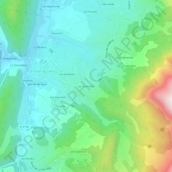 Mappa topografica Les Cochettes, altitudine, rilievo