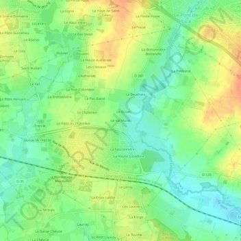 Mappa topografica Le Val Morel, altitudine, rilievo