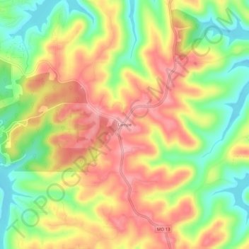Mappa topografica Lampe, altitudine, rilievo