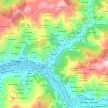 Mappa topografica La Llave, altitudine, rilievo