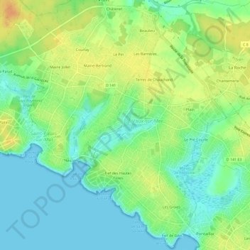 Mappa topografica Les Mattes, altitudine, rilievo