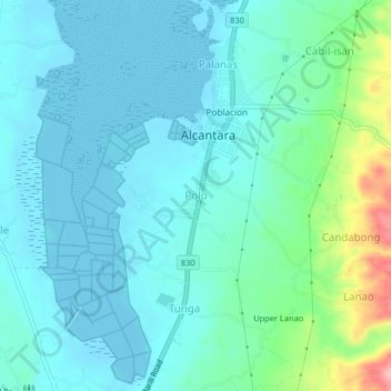 Mappa topografica Polo, altitudine, rilievo