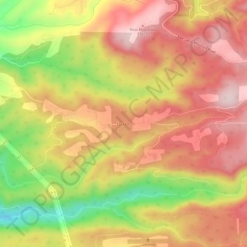 Mappa topografica Loudon, altitudine, rilievo