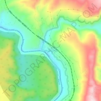 Mappa topografica Mualkang, altitudine, rilievo