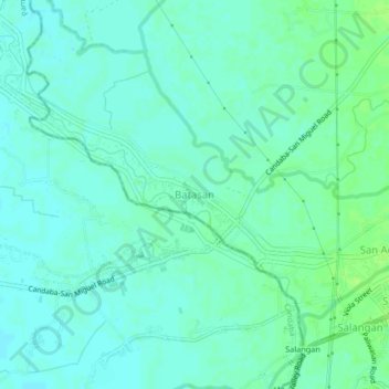 Mappa topografica Batasan, altitudine, rilievo
