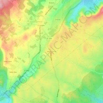 Mappa topografica Notre-Dame, altitudine, rilievo