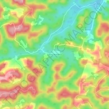 Mappa topografica Santo Antônio, altitudine, rilievo