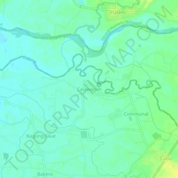Mappa topografica Calawagan, altitudine, rilievo