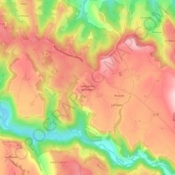 Mappa topografica Saint-Julien de Rodelle, altitudine, rilievo