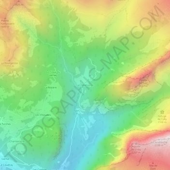 Mappa topografica Les Allamands, altitudine, rilievo