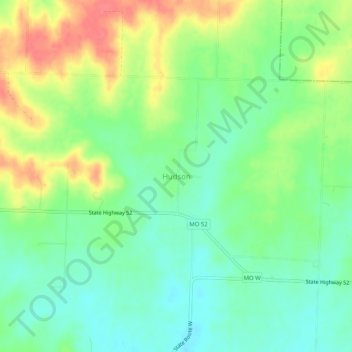 Mappa topografica Hudson, altitudine, rilievo