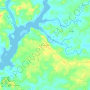 Mappa topografica Pineda, altitudine, rilievo