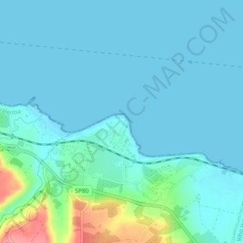 Mappa topografica Punta Safò, altitudine, rilievo