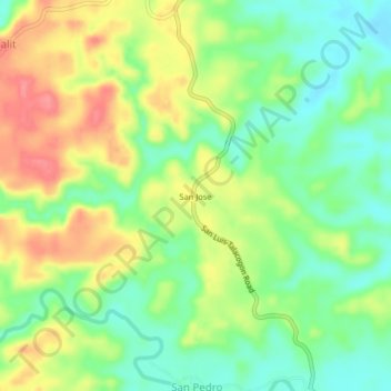 Mappa topografica San Jose, altitudine, rilievo