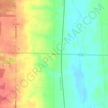 Mappa topografica Wick, altitudine, rilievo