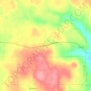 Mappa topografica Black Ash, altitudine, rilievo