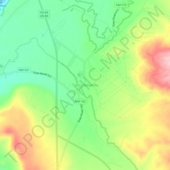 Mappa topografica Tierra Amarilla, altitudine, rilievo