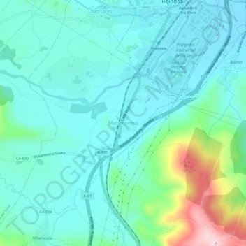 Mappa topografica Matamorosa, altitudine, rilievo