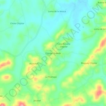 Mappa topografica Chijolar Grande, altitudine, rilievo