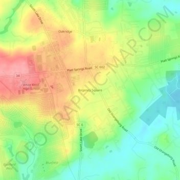 Mappa topografica Regency Square, altitudine, rilievo