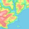 Mappa topografica West Looe, altitudine, rilievo