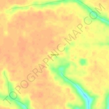 Mappa topografica Madrid, altitudine, rilievo