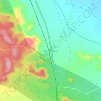 Mappa topografica Kondagattu, altitudine, rilievo