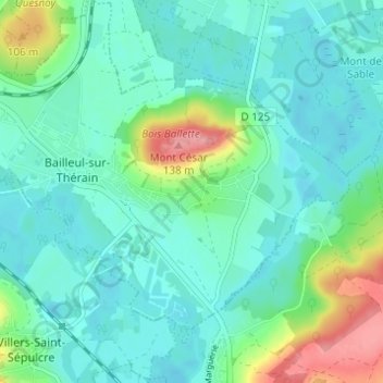 Mappa topografica Froidmont, altitudine, rilievo