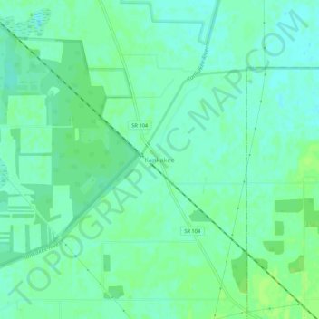 Mappa topografica Kankakee, altitudine, rilievo
