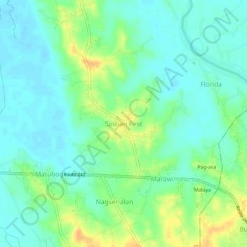 Mappa topografica Sinilian First, altitudine, rilievo
