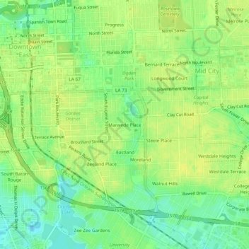 Mappa topografica Marwede Place, altitudine, rilievo