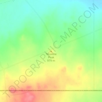 Mappa topografica Tecolote Peak, altitudine, rilievo