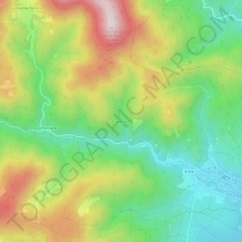 Mappa topografica Dusenbach, altitudine, rilievo