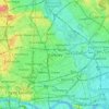 Mappa topografica Hackney, altitudine, rilievo