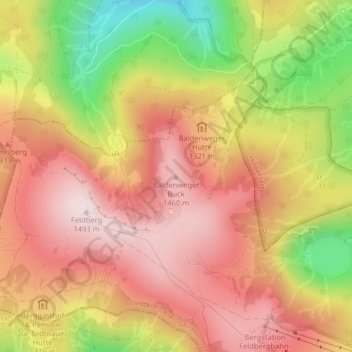 Mappa topografica Baldenweger Buck, altitudine, rilievo