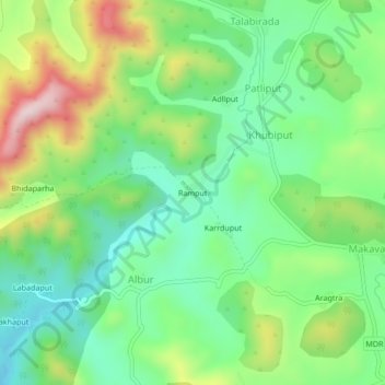 Mappa topografica Ramput, altitudine, rilievo