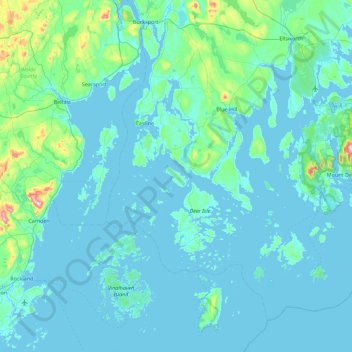 Mappa topografica Little Deer Isle, altitudine, rilievo