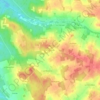 Mappa topografica Le Carrefour, altitudine, rilievo