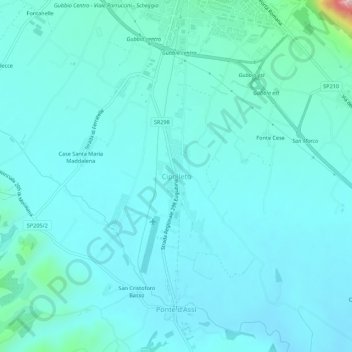 Mappa topografica Cipolleto, altitudine, rilievo