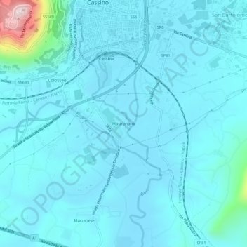 Mappa topografica Mastronardi, altitudine, rilievo