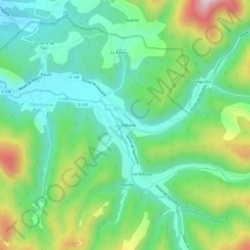 Mappa topografica La Paillette, altitudine, rilievo