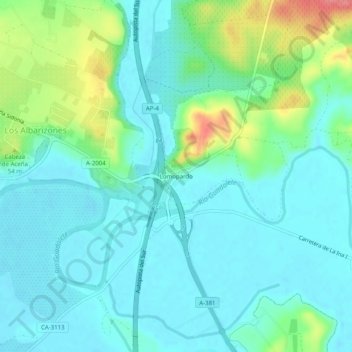 Mappa topografica Lomopardo, altitudine, rilievo