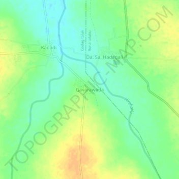 Mappa topografica Gavarawada, altitudine, rilievo